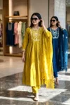 KF 658 Kalaai Chanderi Silk Embroidery Kurti With Bottom Dupatta